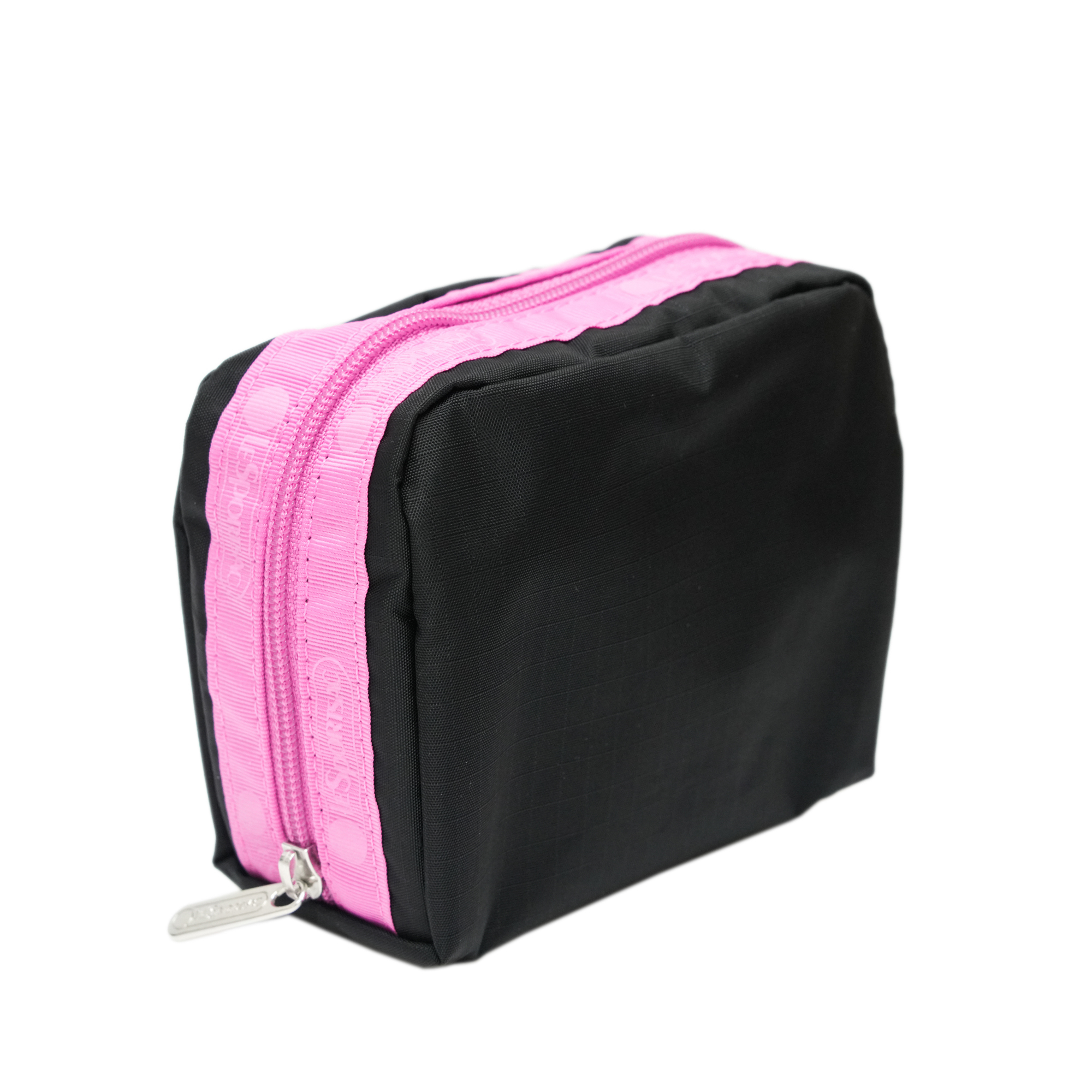 方形化妝袋 (RECYCLED BLACK W/PINK)