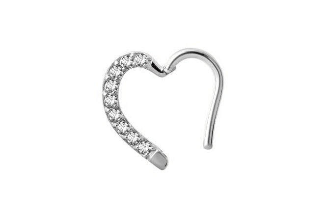 SS316L HINGED HEART RING with SWAROVSKI ZIRCONIA