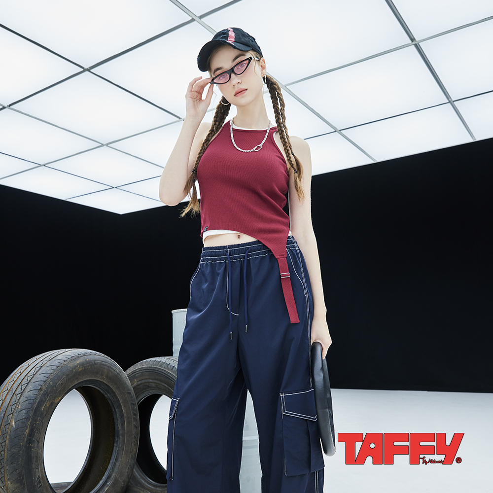 MA‧TSU Mi 機能解構式不規則削肩背心(紅.黑)