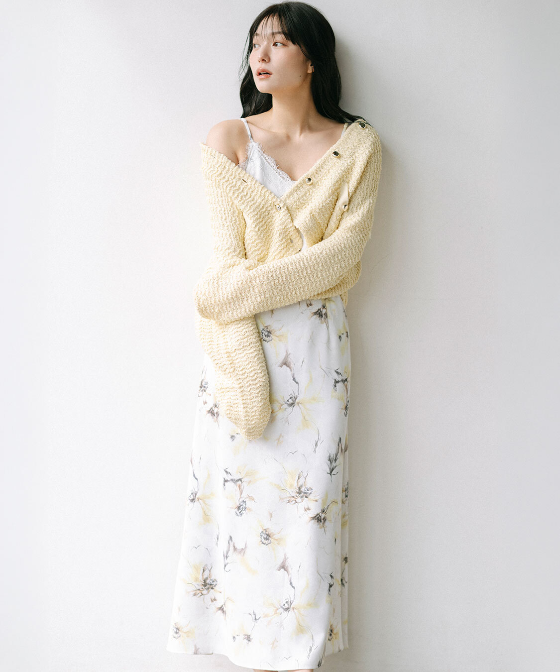 [預購] COCO DEAL 花卉印花蕾絲邊吊帶洋裝