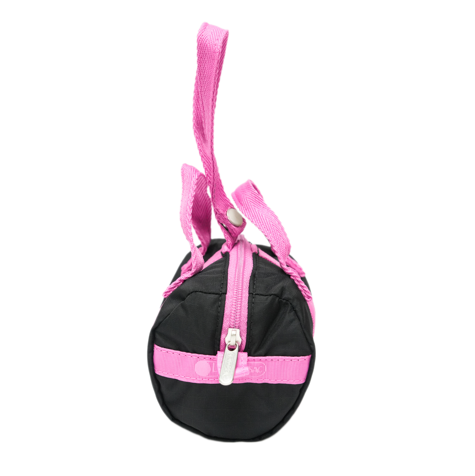 迷你圓桶包吊飾(RECYCLED BLACK W/PINK)