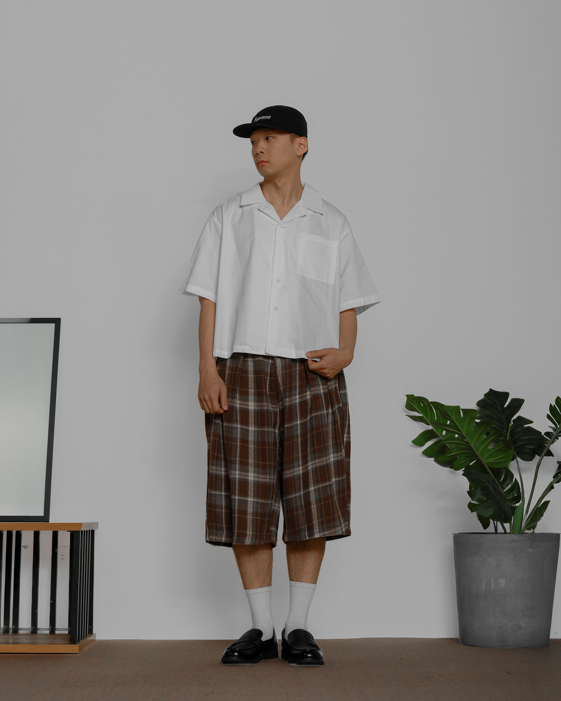 復古格紋七分褲 Retro Plaid Culottes SS-008