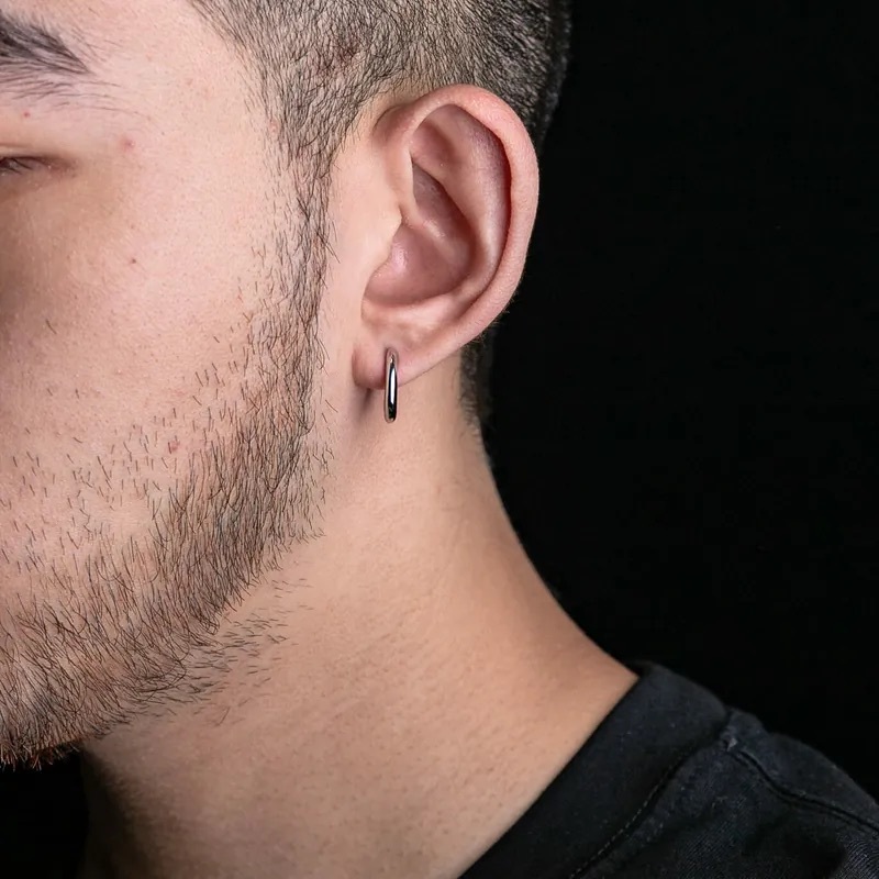 代購-925純銀光面圓圈耳環