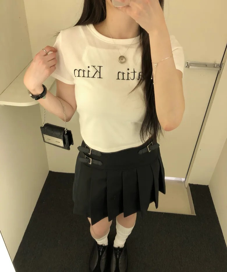 【預購】韓國 Matin Kim LOGO CROP TOP 經典LOGO短版上衣