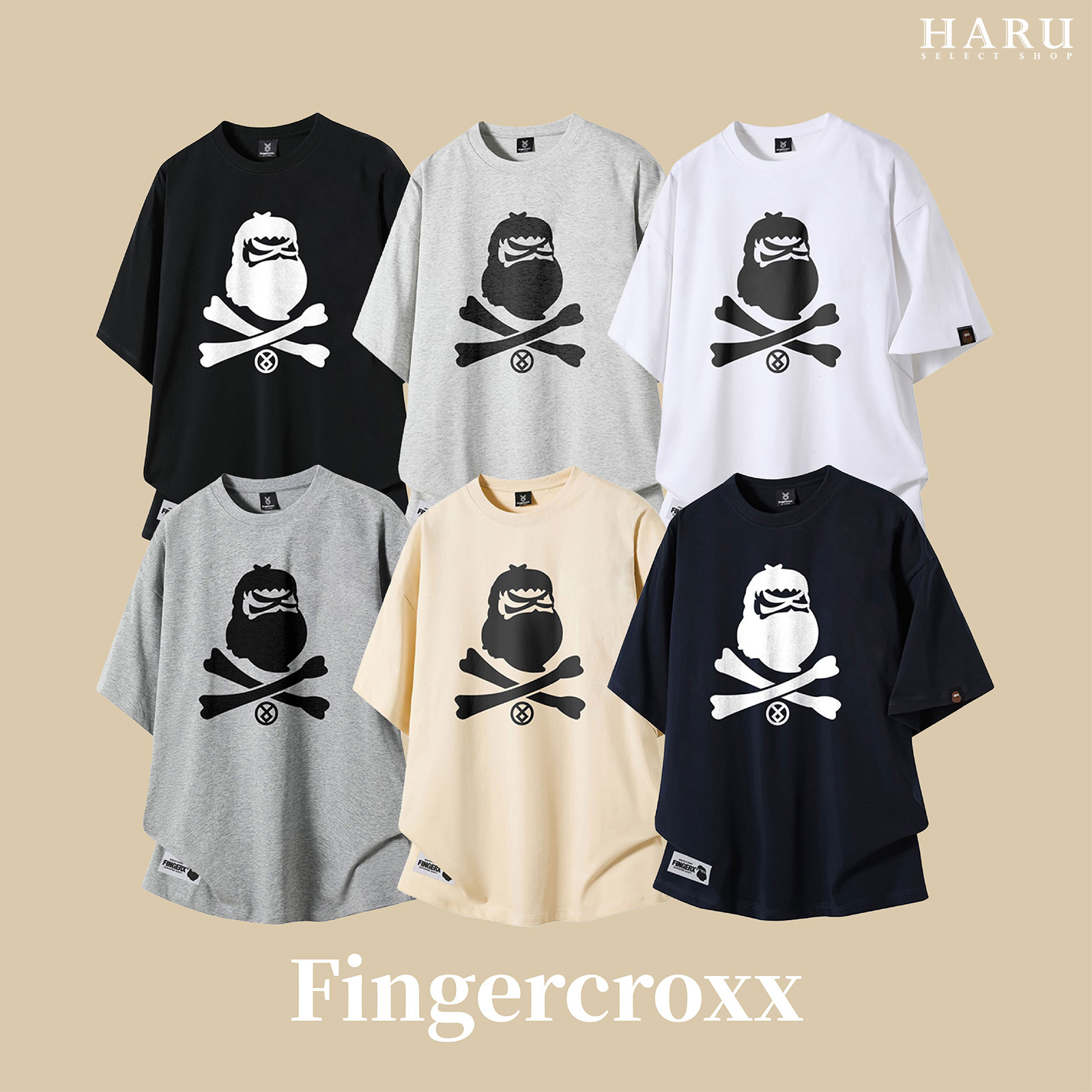 Fingercroxx FGXX  BAPE A BATHING APE 猿人頭 黑白 大LOGO 短袖 T恤 TEE