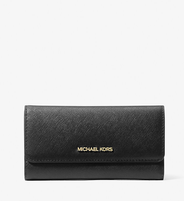 [S] MICHAEL KORS BLACK 35S8GTVF7L JET SET TRAVEL LG TRIFOLD LEATHER, 191935546272 (SMK1316)