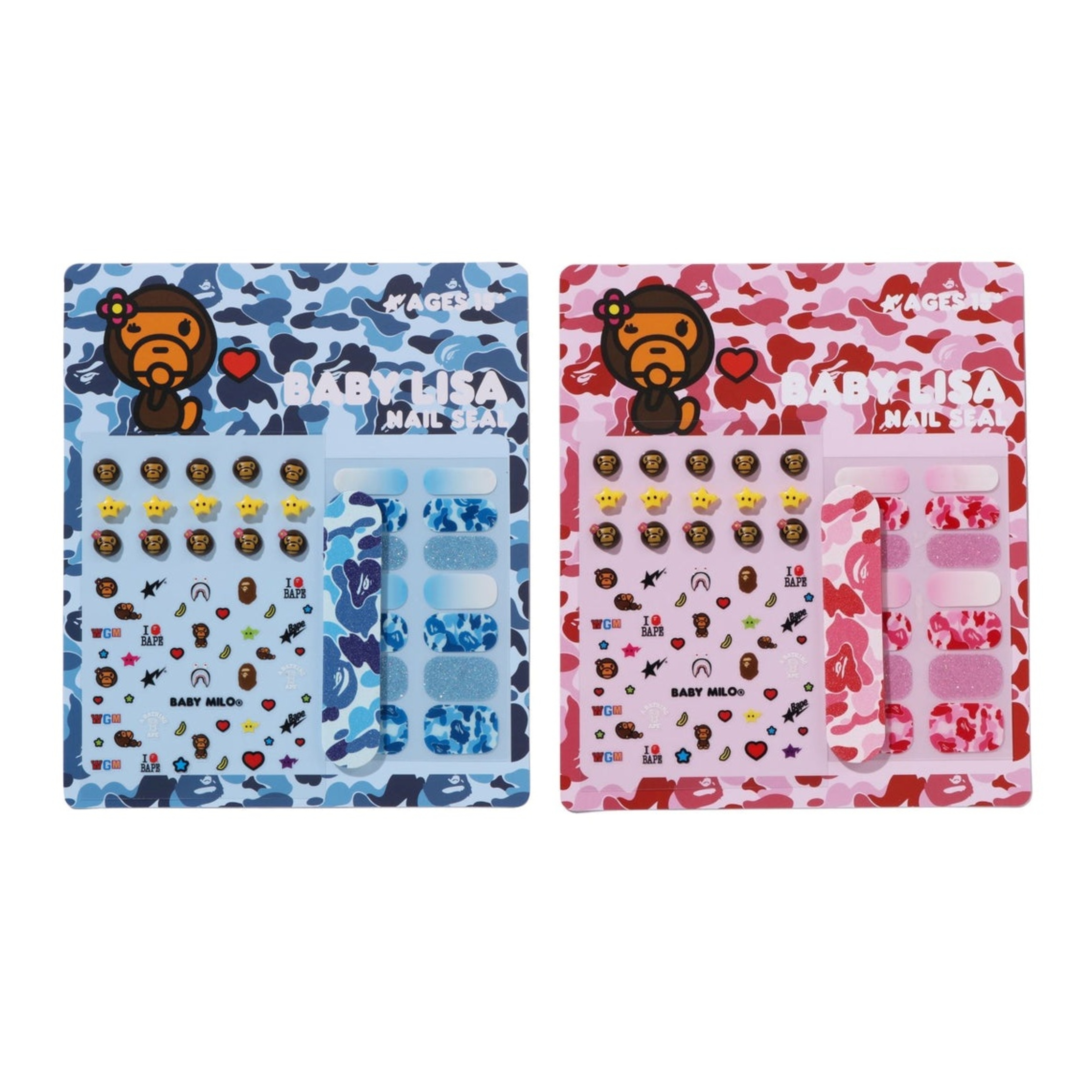 2026SS A BATHING APE BAPE BABY LISA NAIL SEAL SET 迷彩 指甲貼 假指甲 2色 現貨 2M20282312