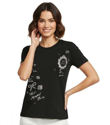 [S] KARL LAGERFELD BLACK GRAPHIC T-SHIRT, L5WHMA55-BLK (SKL1434)