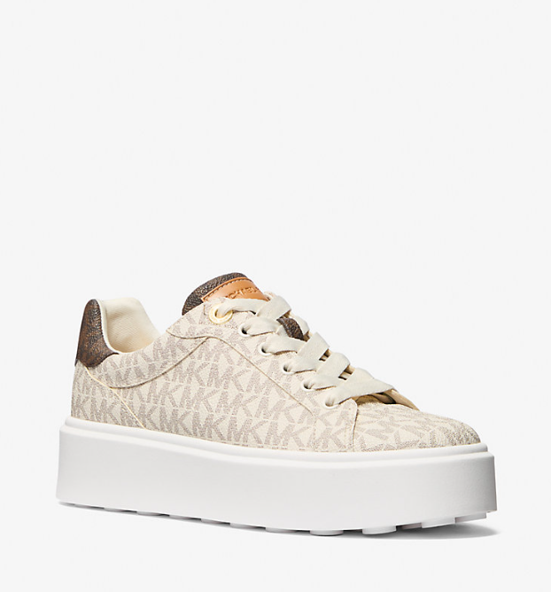 [S] MICHAEL KORS ROMEY LACE UP MK SIG SM, VANILLA, 49F4RMFS1B-VANILLA (SMK1199)