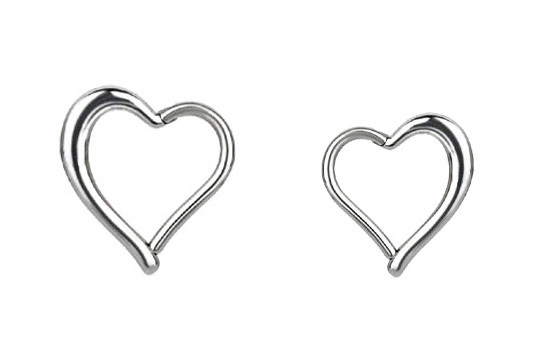 SS316L HINGED HEART RING