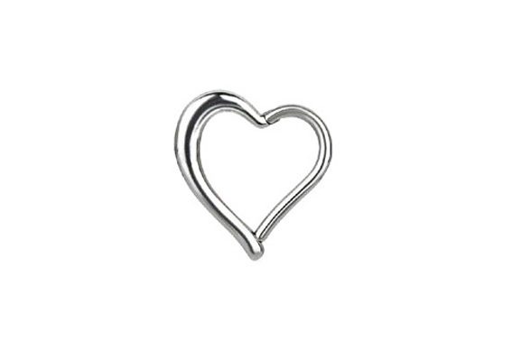 SS316L HINGED HEART RING