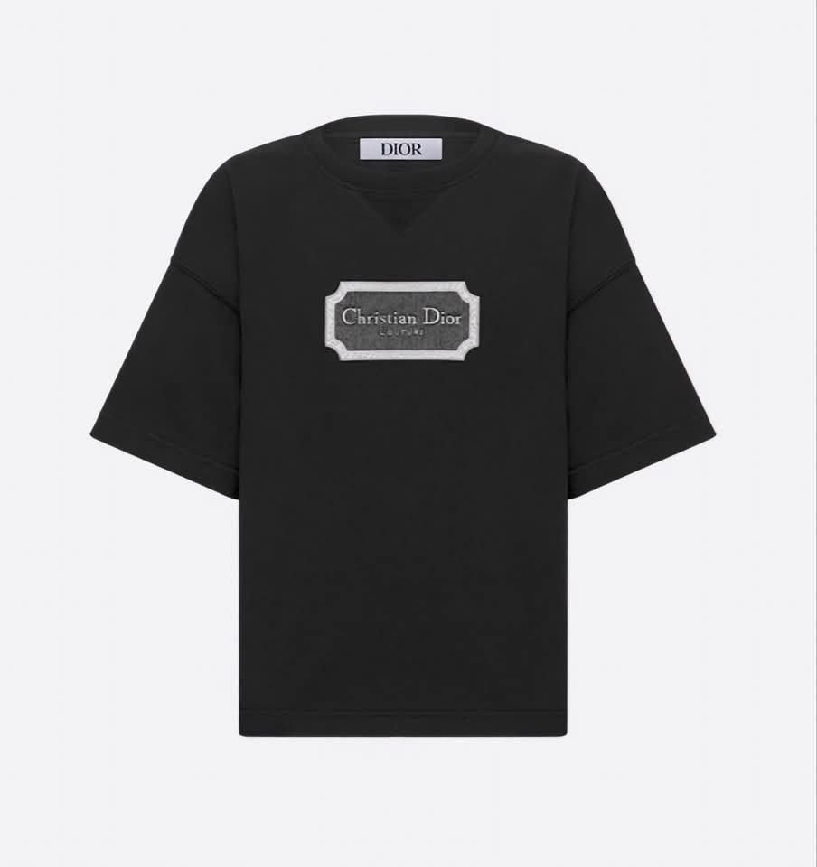 DIOR Kids 黑色 刺繡Logo Tee