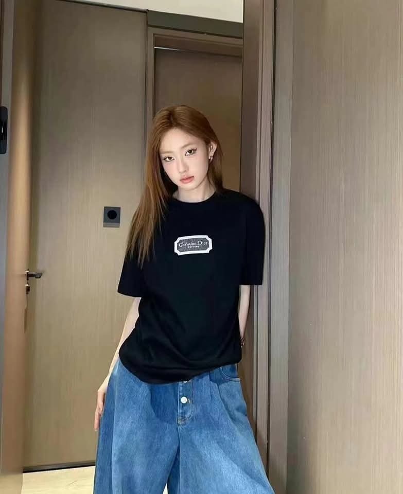 DIOR Kids 黑色 刺繡Logo Tee