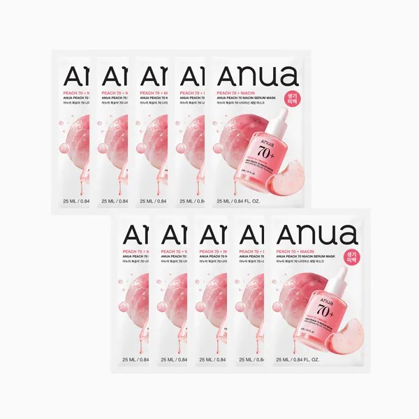 ANUA  水蜜桃70%煙酰胺亮白精華面膜 10PCS