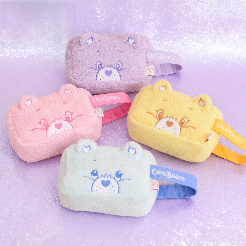 《6640》carebears毛絨手提化妝包