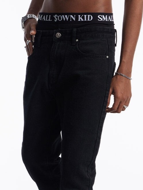 STK SmallTownKid 加長堆積 cleanfit 牛仔長褲