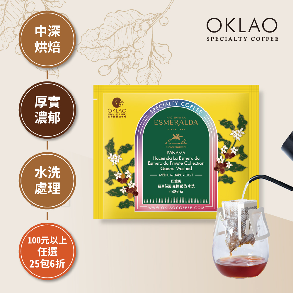 巴拿馬 翡翠莊園 綠標 藝伎 水洗 中深烘焙 (掛耳包)