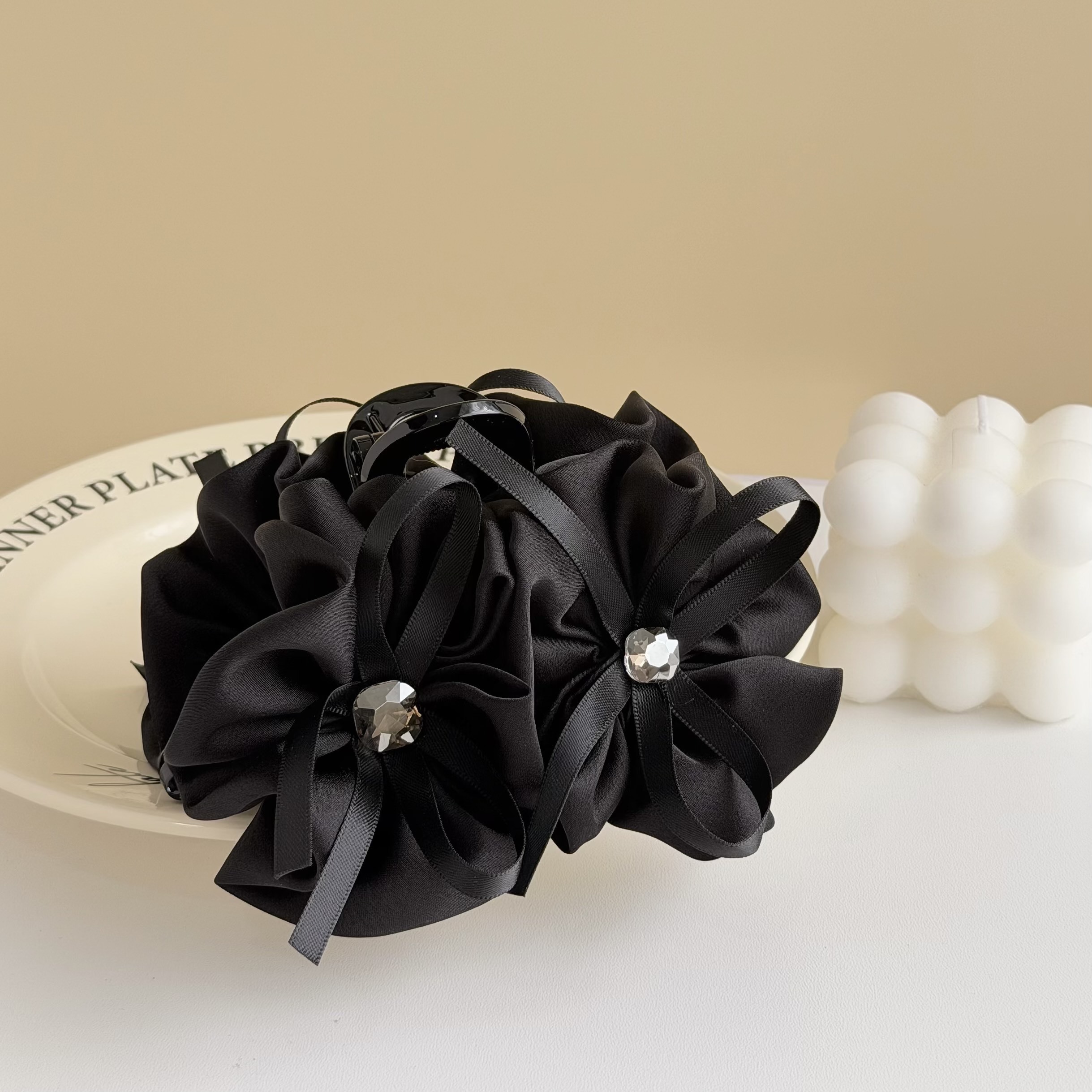 L153滑布花朵水鑽鯊魚夾