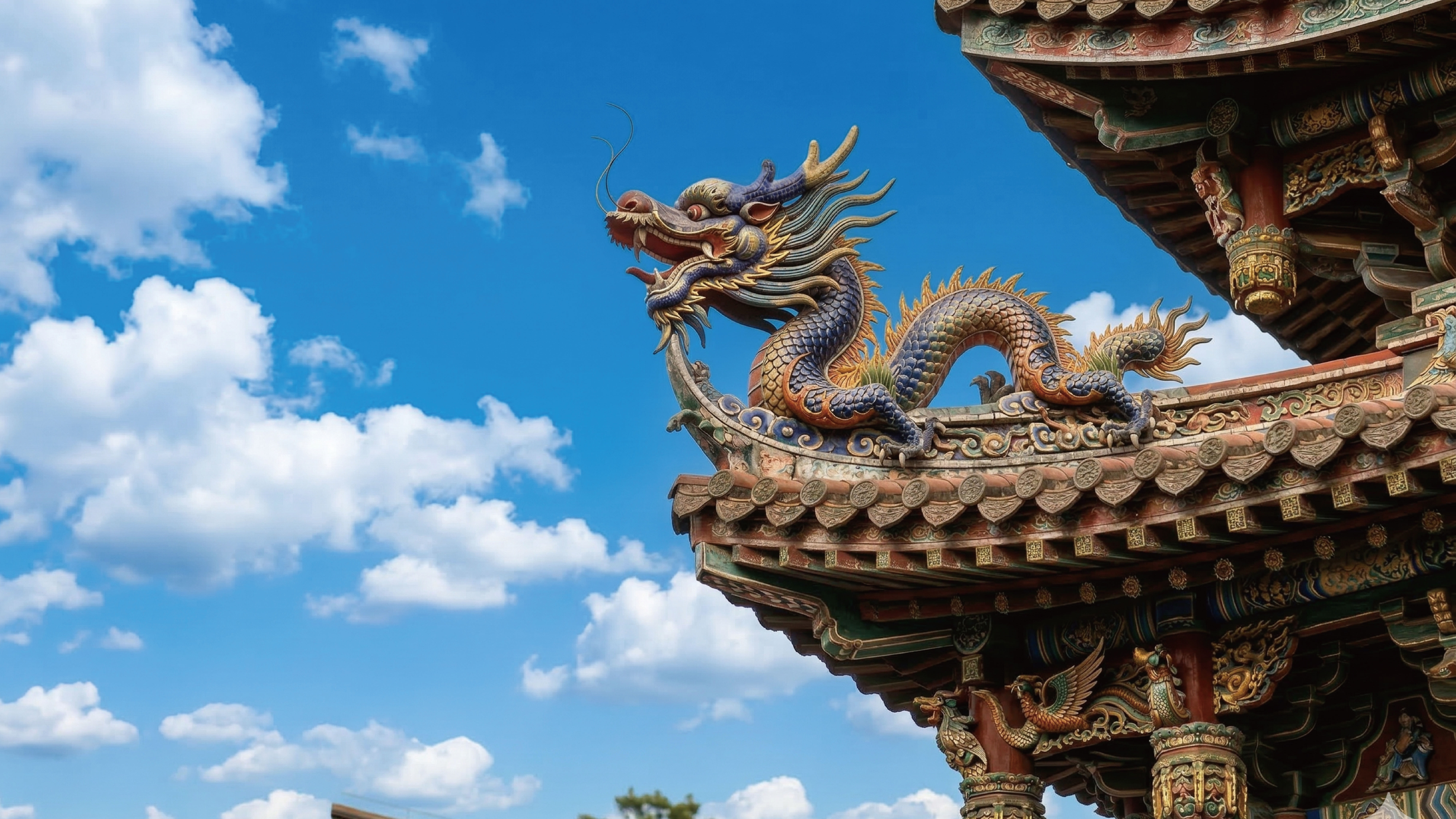 廟宇屋簷的龍