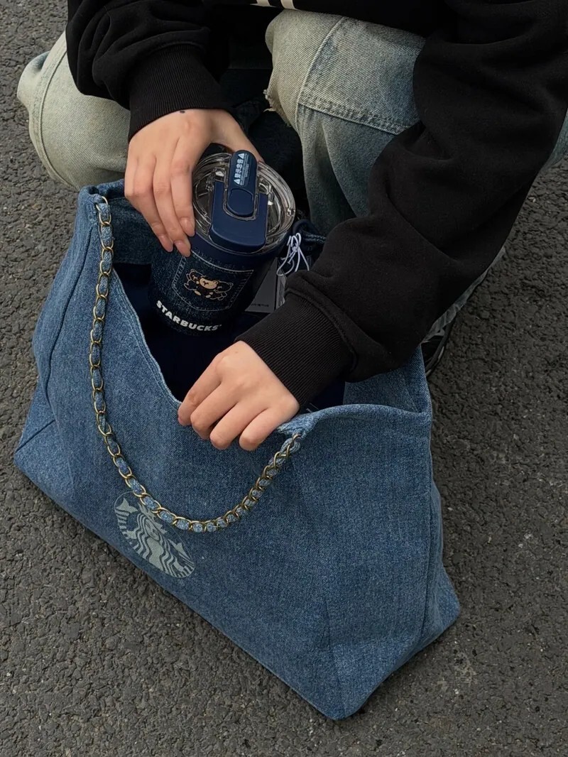 <限量開賣🤩> Starbucks 星巴克 COFFEE WORK 丹寧鏈條托特包