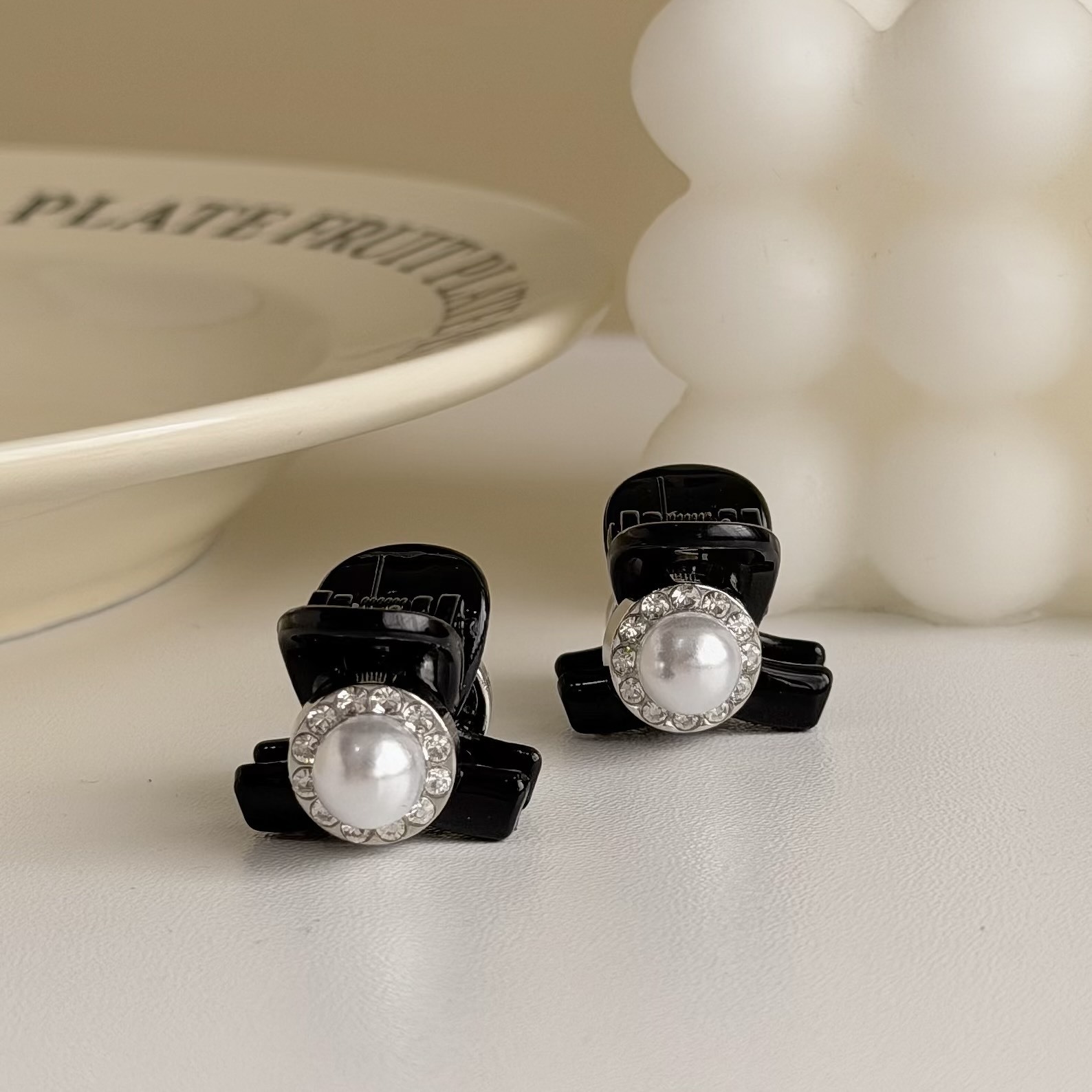 W114排鑽珍珠小抓夾【單支】