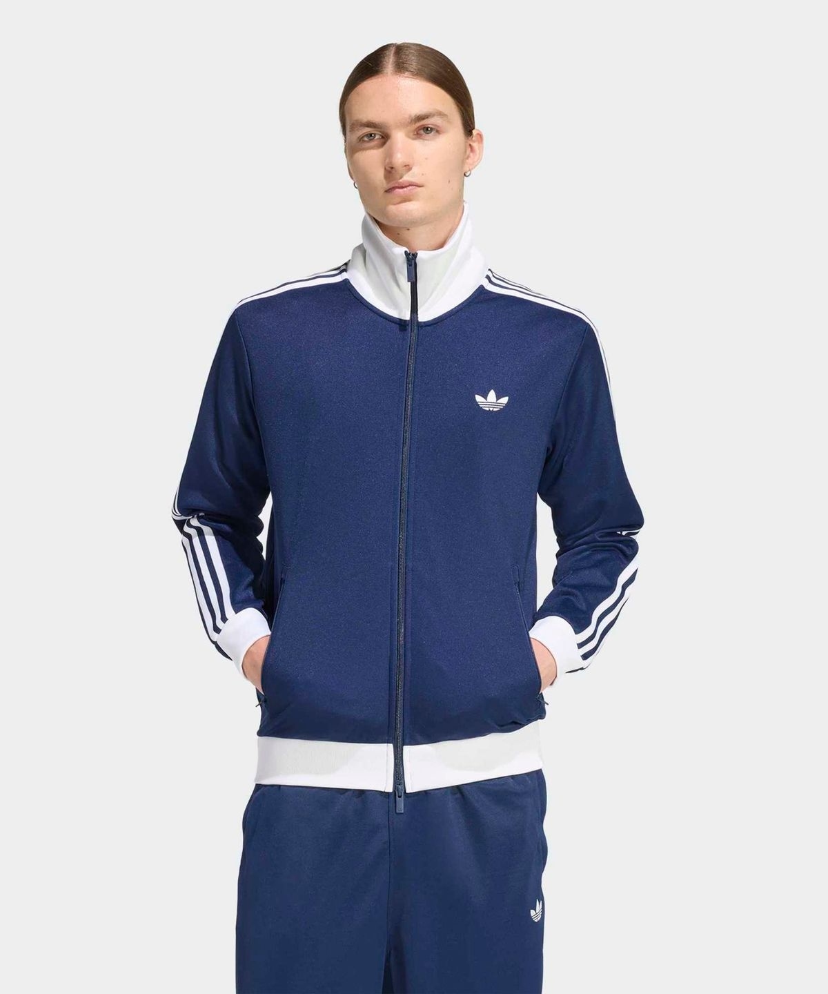 ADIDAS Classic 經典 立領 運動 外套 深藍/白 KE3526