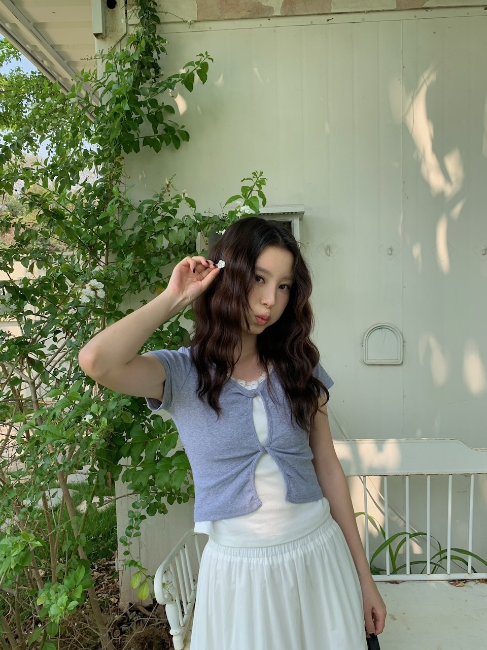 廣州選品🪂 純欲蕾絲掛脖假兩件上衣 #9890