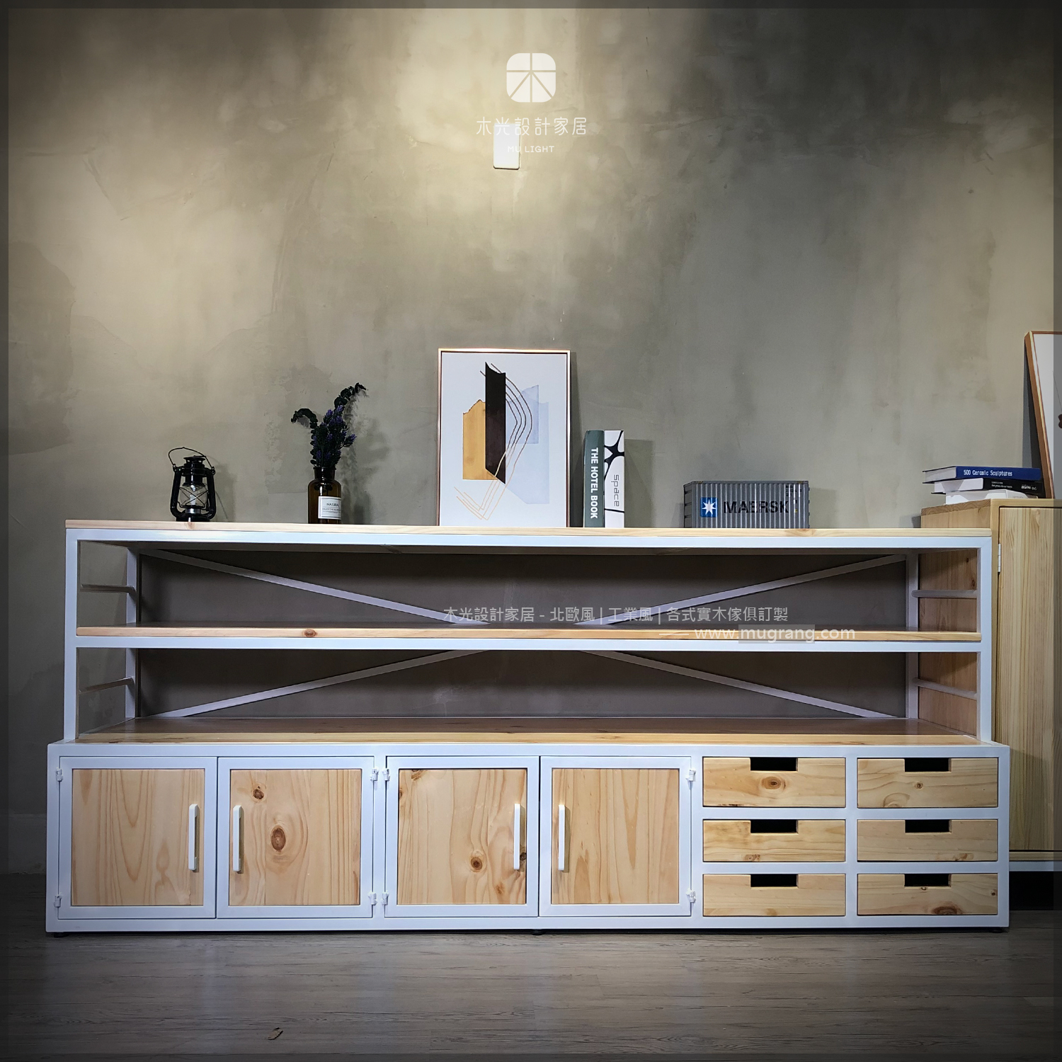 Bianca-純白實木多功能展示櫃|可訂製