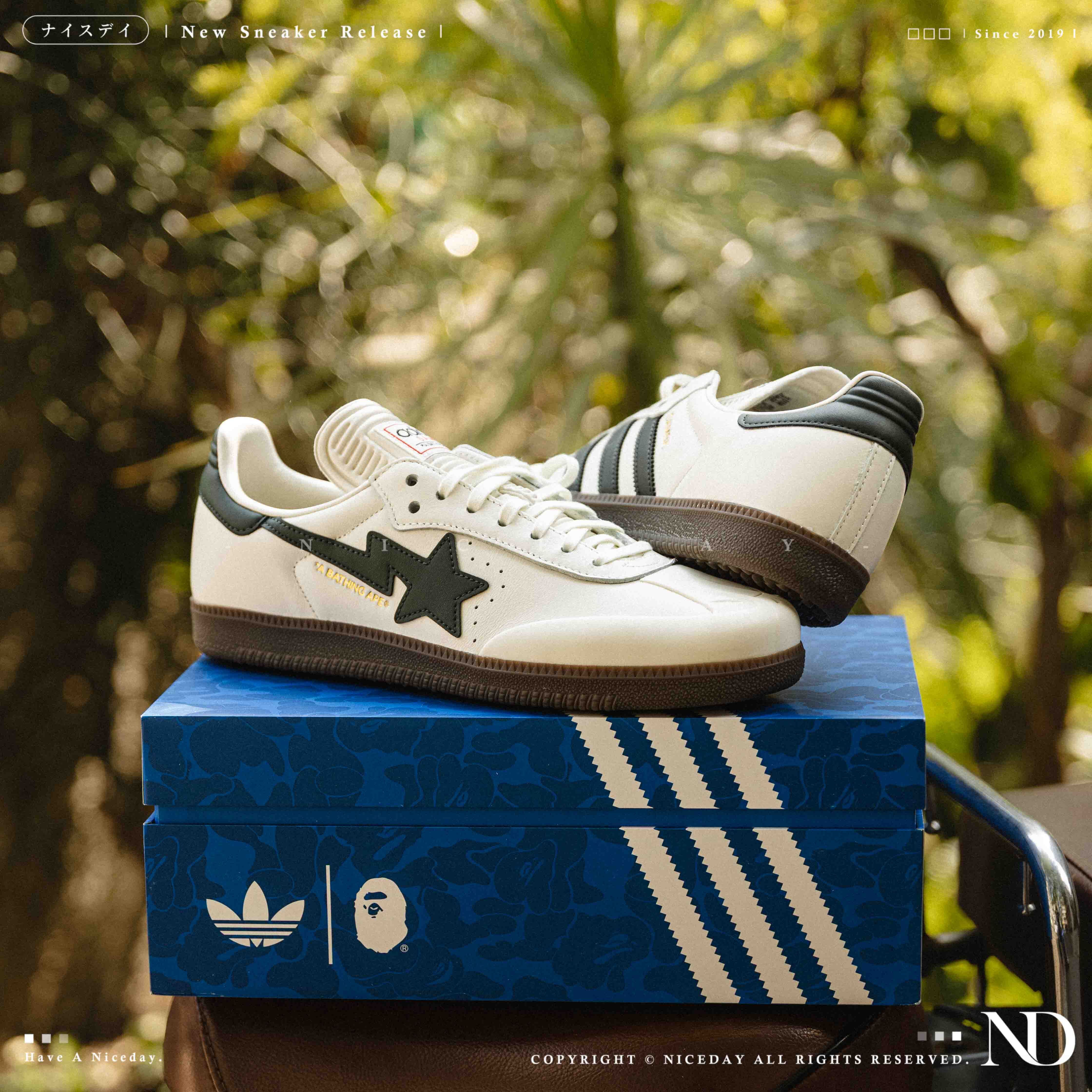NICEDAY 代購 Bape x Adidas Samba STA 聯名 星星 奶油白 復古 焦糖 綠 KJ8852