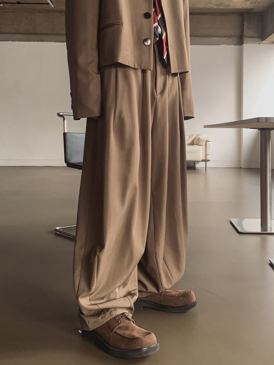 Ellier 褶皺氣球西裝褲