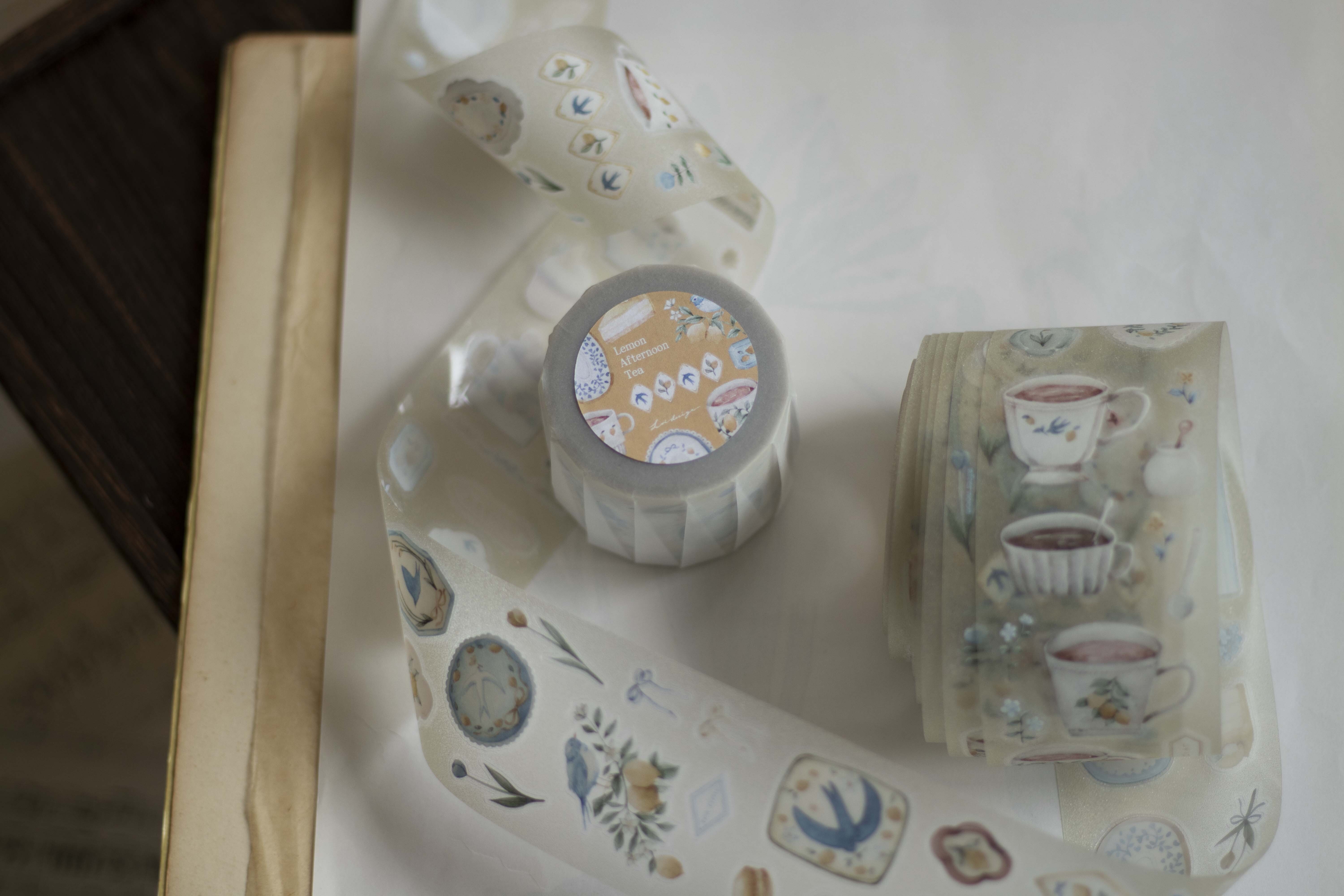 樂意Loi．檸檬午茶 5cm割型星光膜PET膠帶 <整捲/分裝>