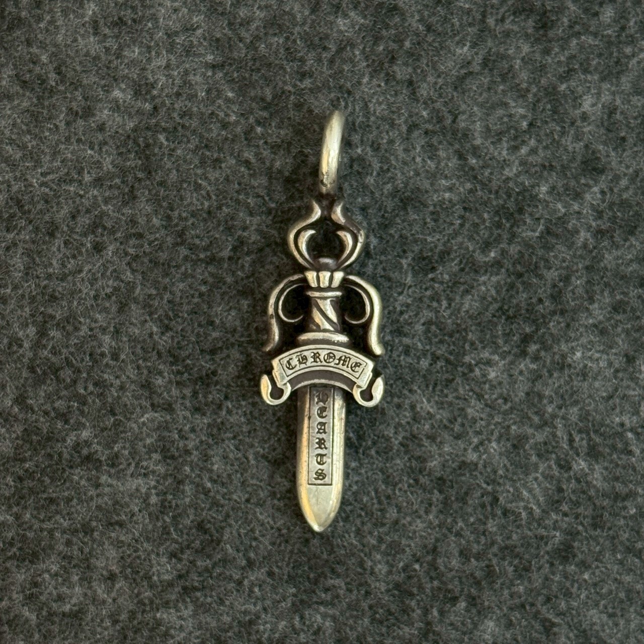 CHROME HEARTS 925 STUCK DAGGER MEDIUM +  2MM 925 SILVER BALL CHAIN