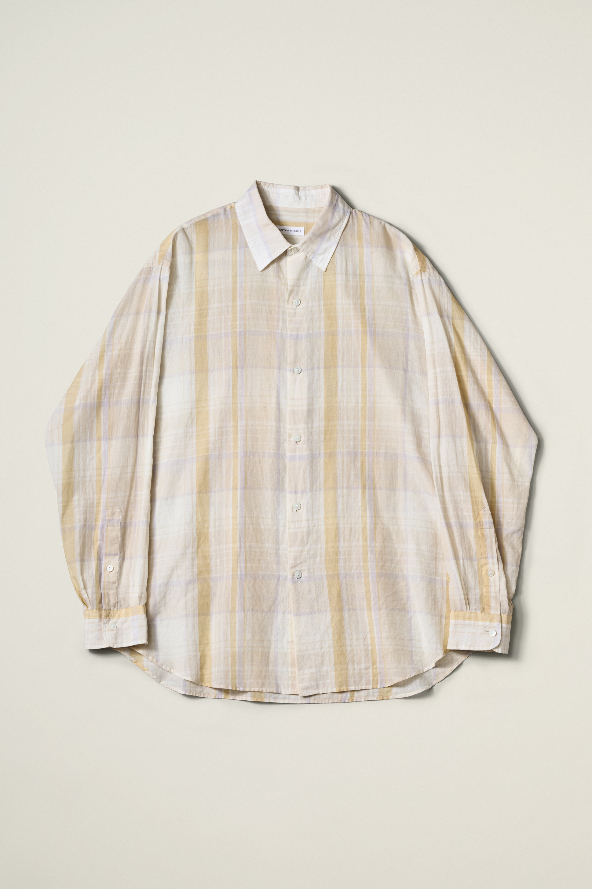 KAPTAIN SUNSHINE GAUZE PLAID PLAIN SHIRT