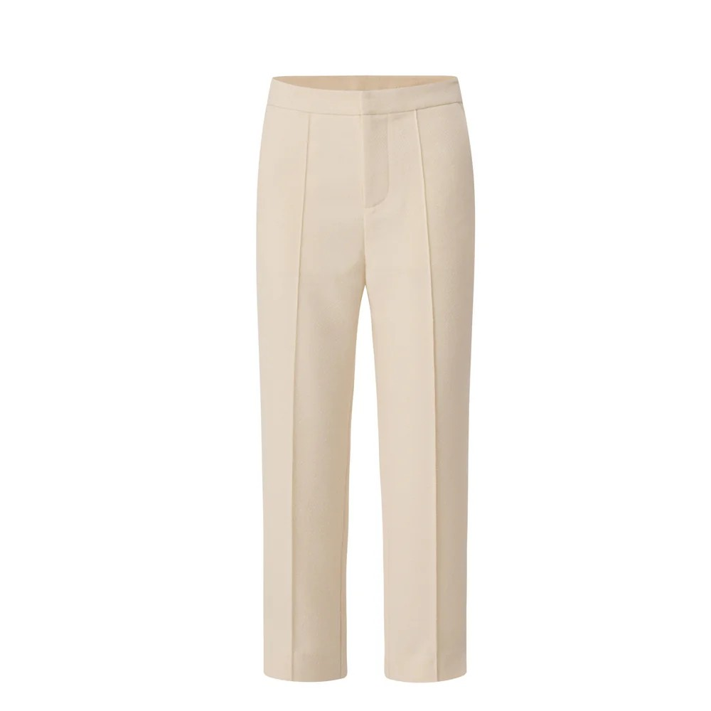 1EA0408-014 [EDWARD ACHOUR] Tailored Straight-Leg Trousers Ivory #100917/1020 (EU)