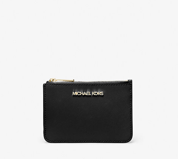 [S] MICHAEL KORS 35F7GTVU1L JET SET TRAVEL SMALL COINPOUCH WITH ID, BLACK, 191262310300 (SMK189)