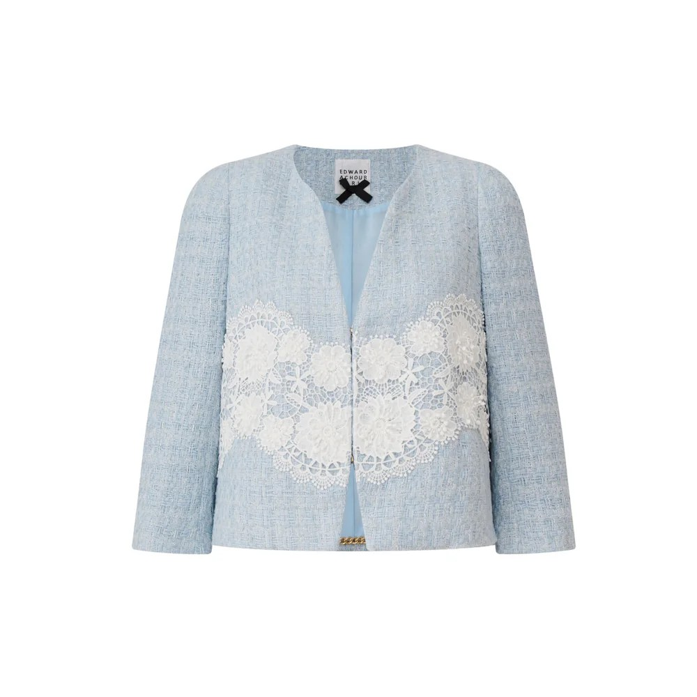 1EA0408-023 [EDWARD ACHOUR] GLace-Panelled Sky Blue Jacket Blue #100129/1042 (EU)