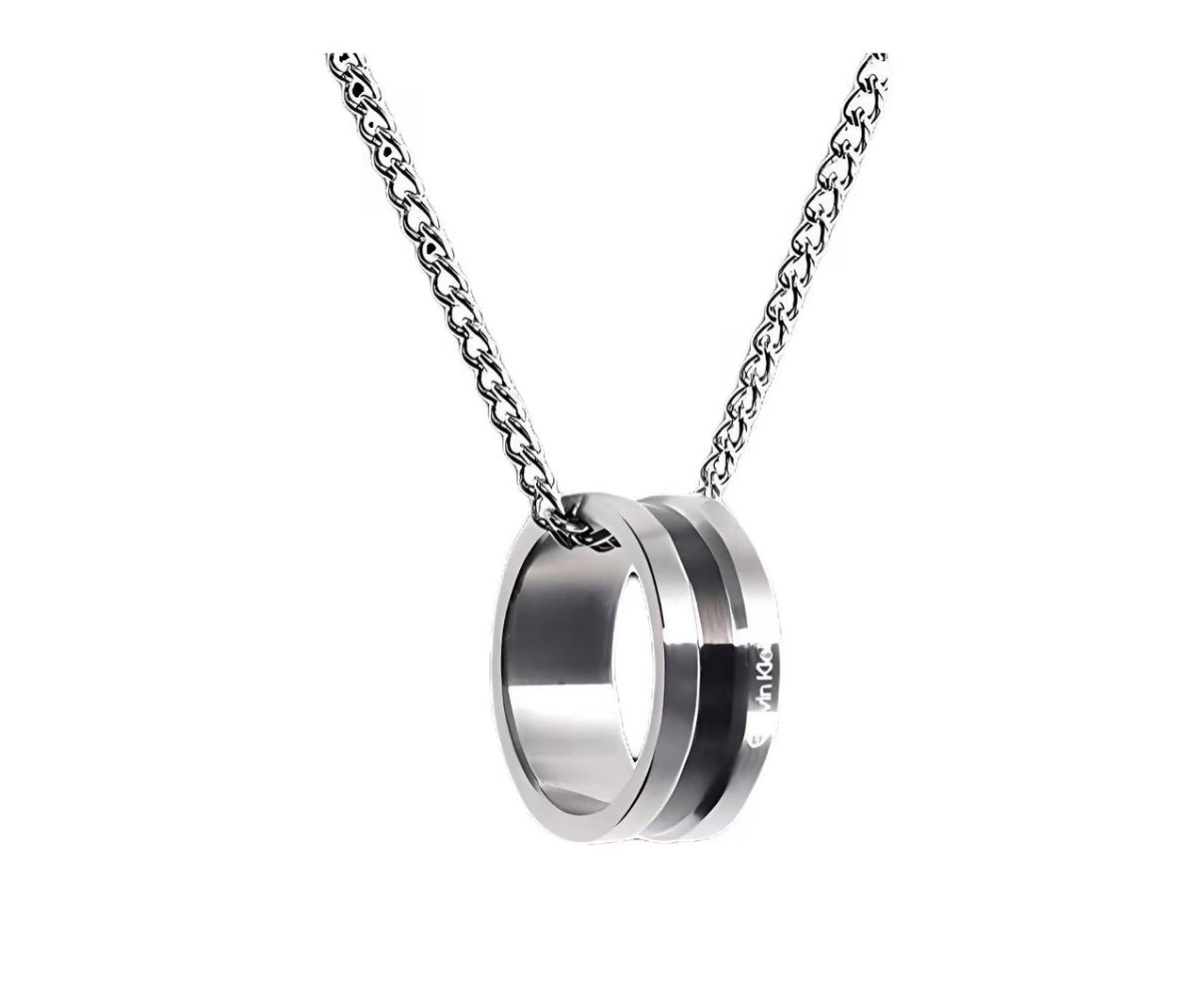 CALVIN KLEIN 撞色吊墜 鎖骨鏈 戒指兩用 項鍊 男女同款 情侶款