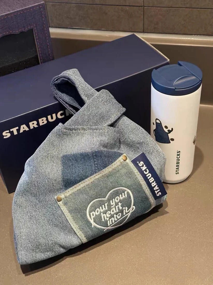 【逢甲FUZZY】星巴克 Starbucks 2026春季 不銹鋼隨行杯 530ML 贈送丹寧手提包