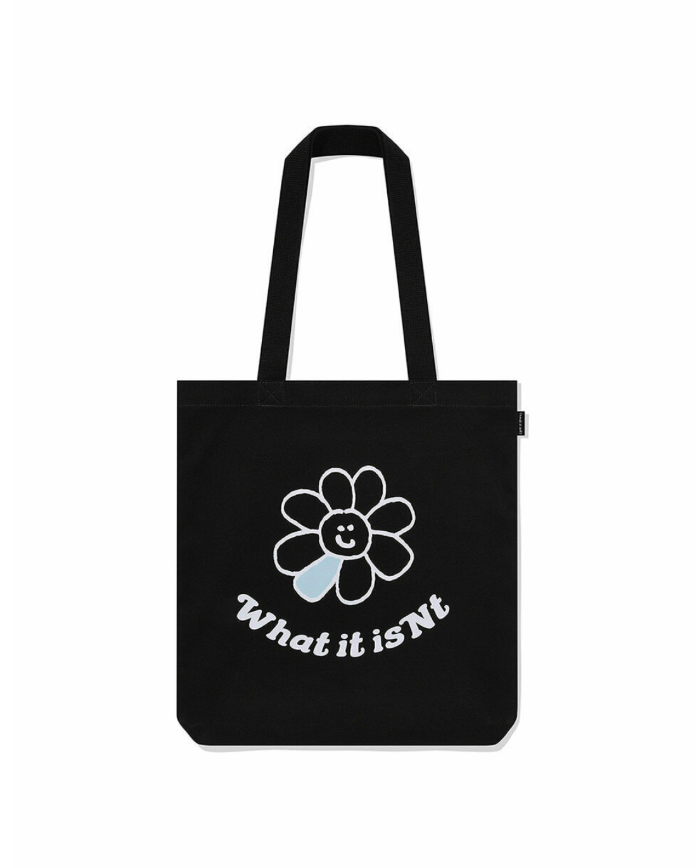 [S] MARK GONZALES WHAT IT ISN'T FLORY CANVAS ECO BAG,BLACK, MG2401EC03-BK [FINAL SALE] (SMG33)