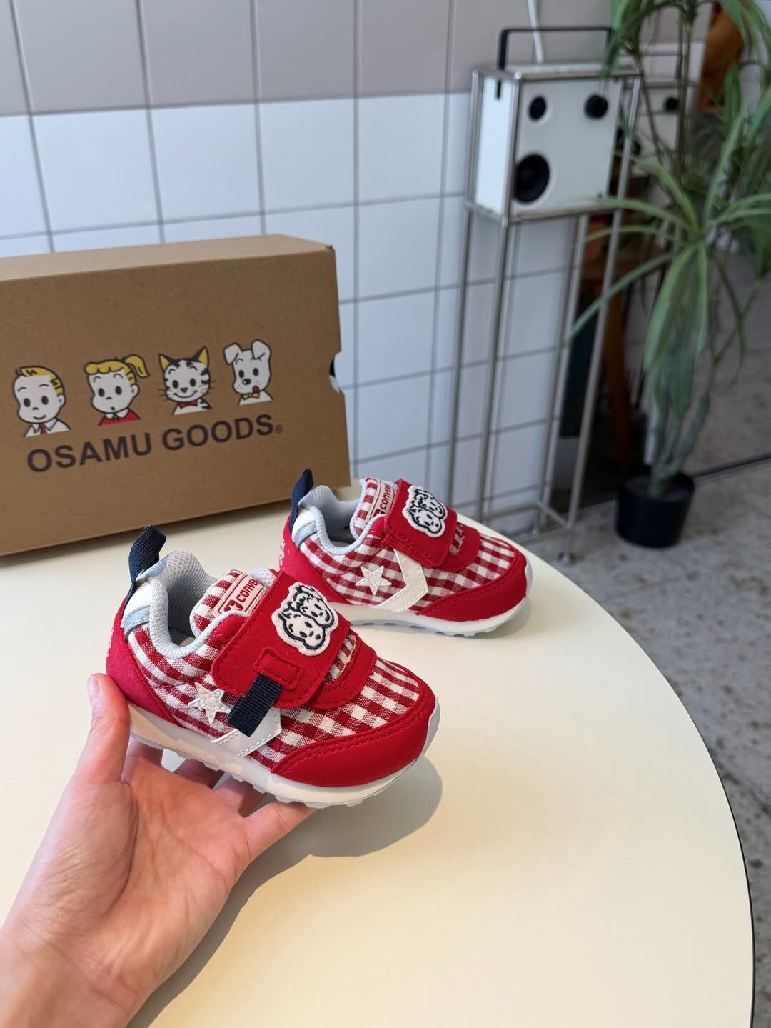 Converse Baby RS X Osamu Goods 日本限定 聯名款 原田治 紅色 黑色 格紋 小童 童鞋 37303790