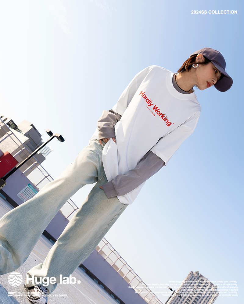 Huge Lab. 慢活俱樂部厚磅機能涼感落肩短T