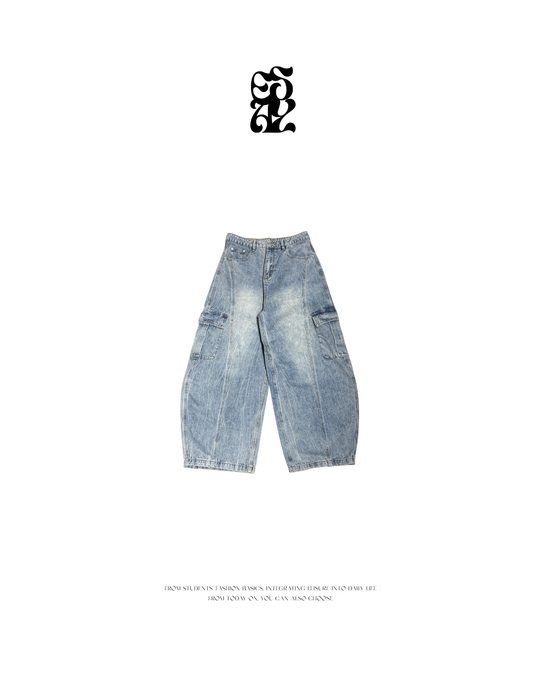 SIM水紋口袋牛仔褲