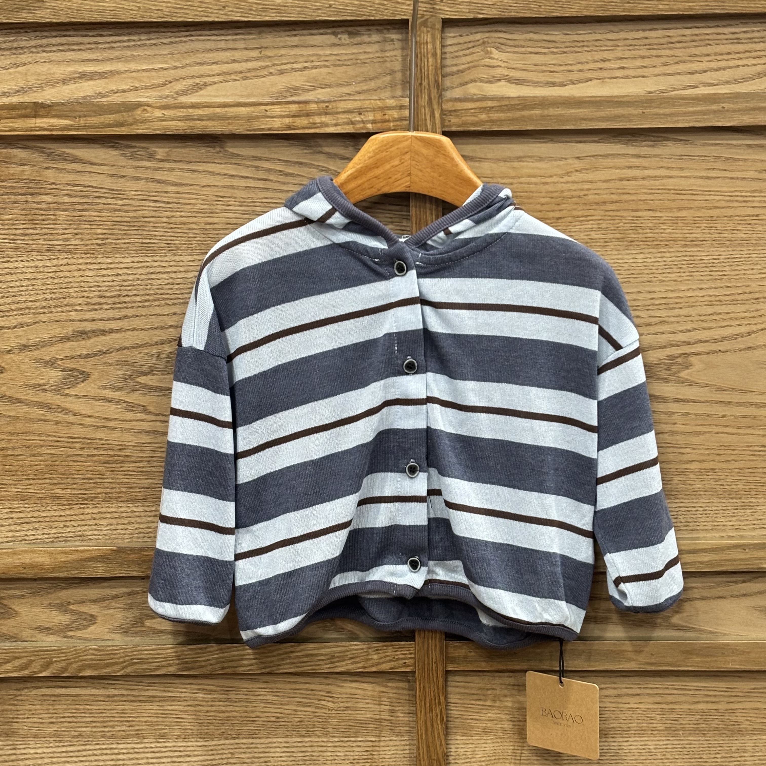 A04387條紋連帽薄外套