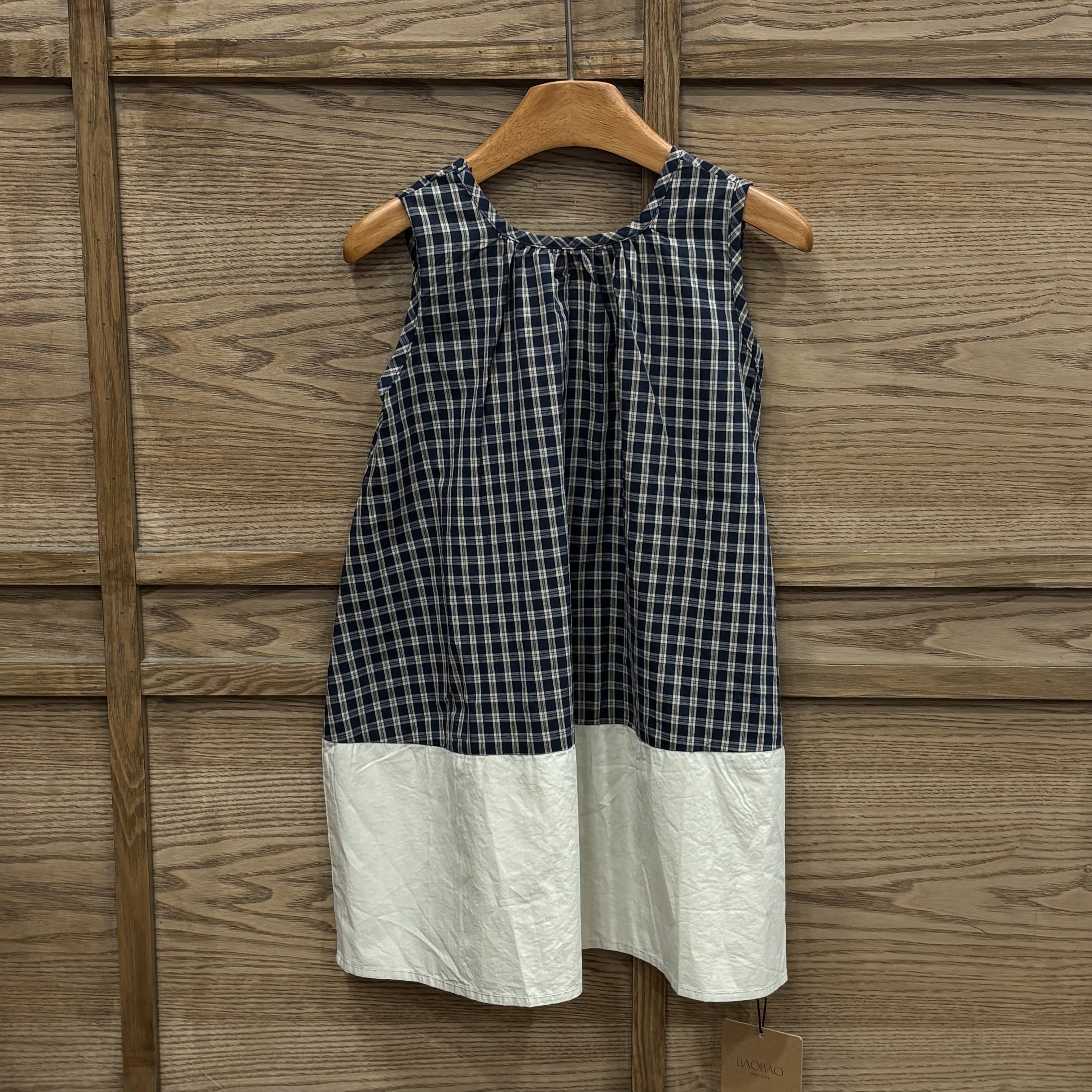 A04414格紋背心洋裝