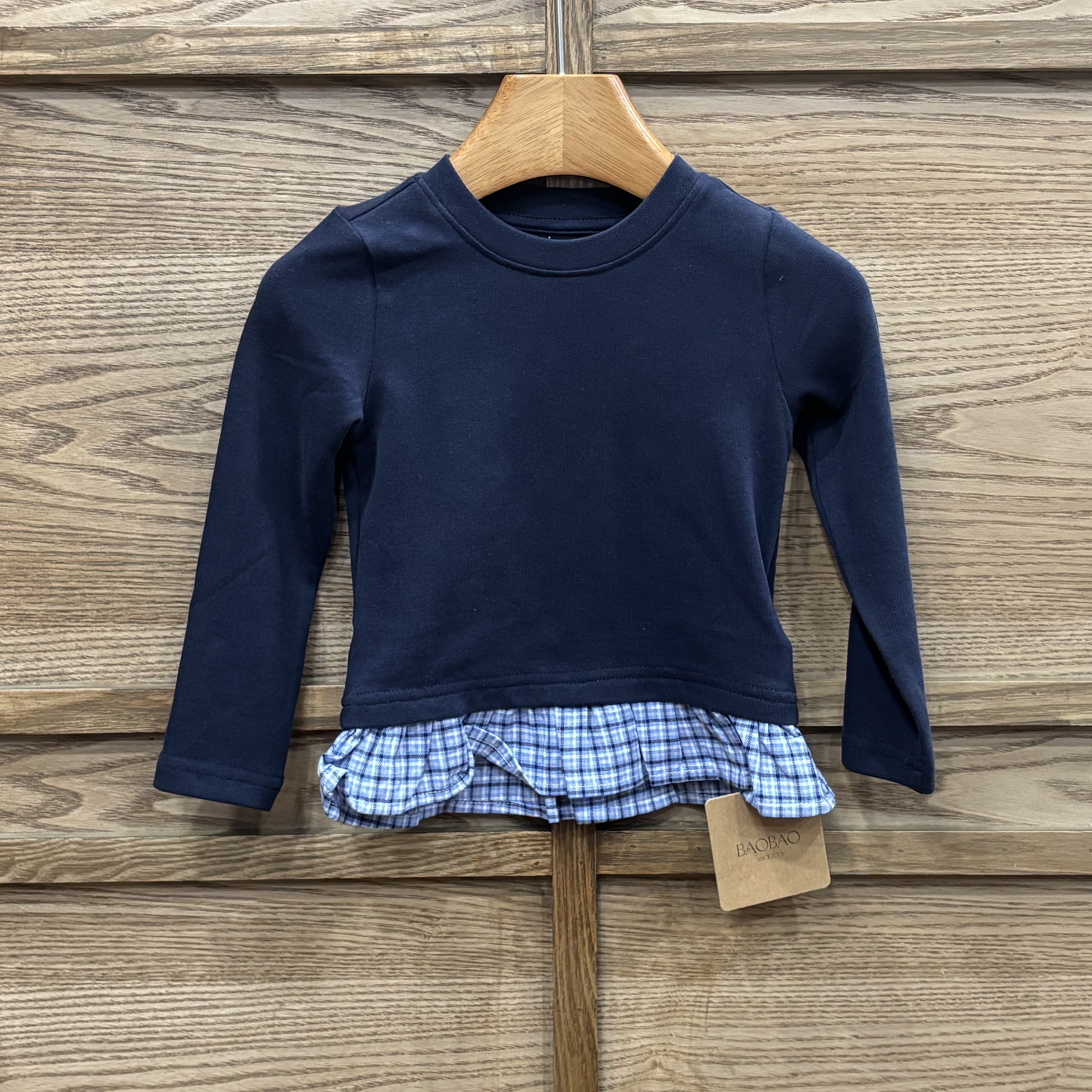 A04431拼接格子上衣