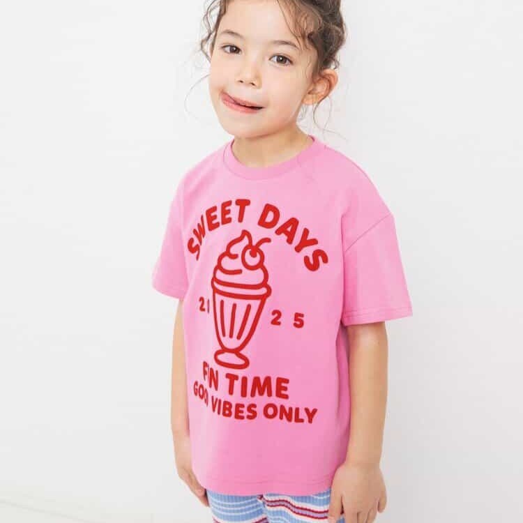 日本 90-140 女孩印花短袖上衣 5色