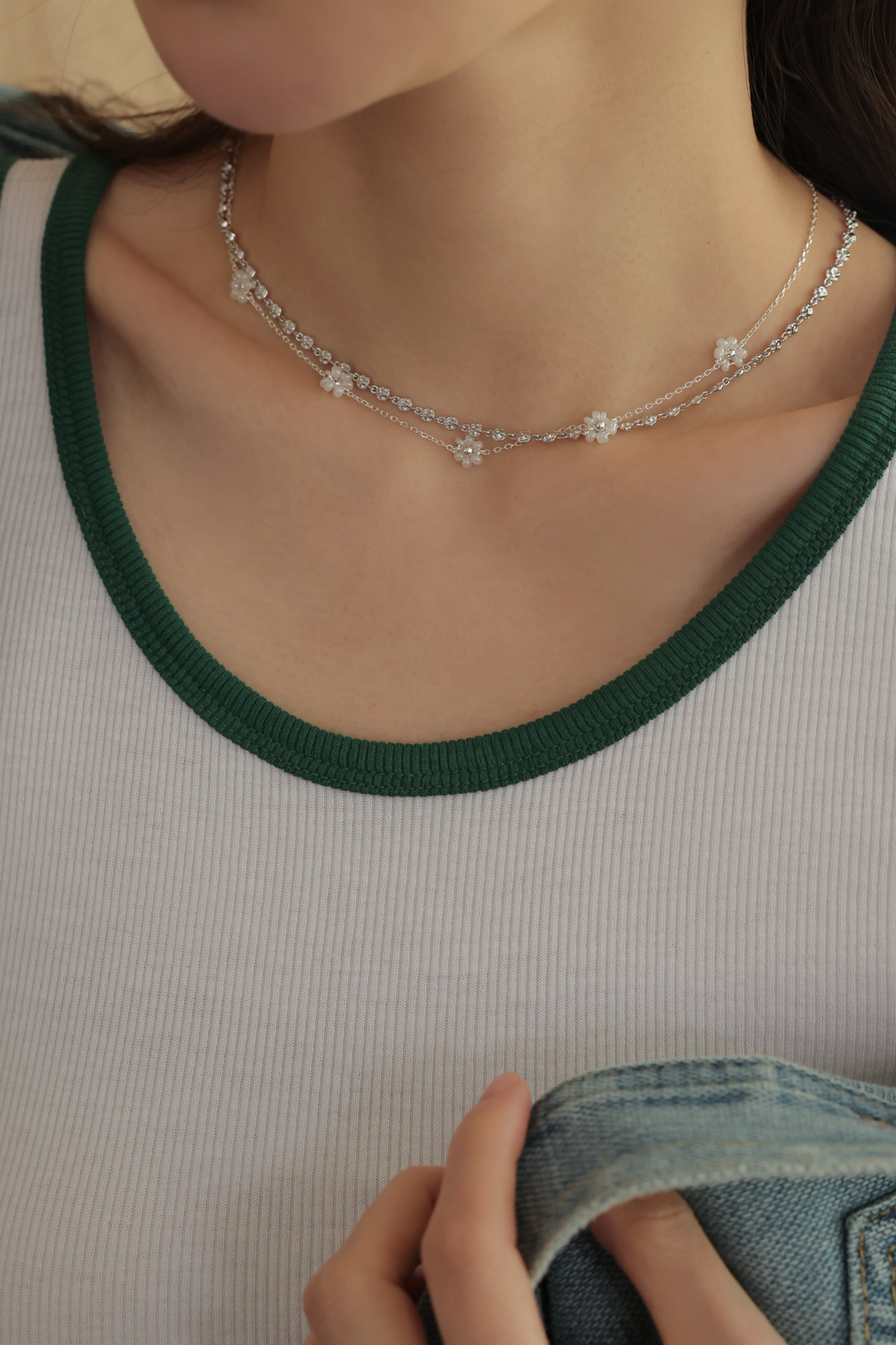 小花純銀項鍊 HA90