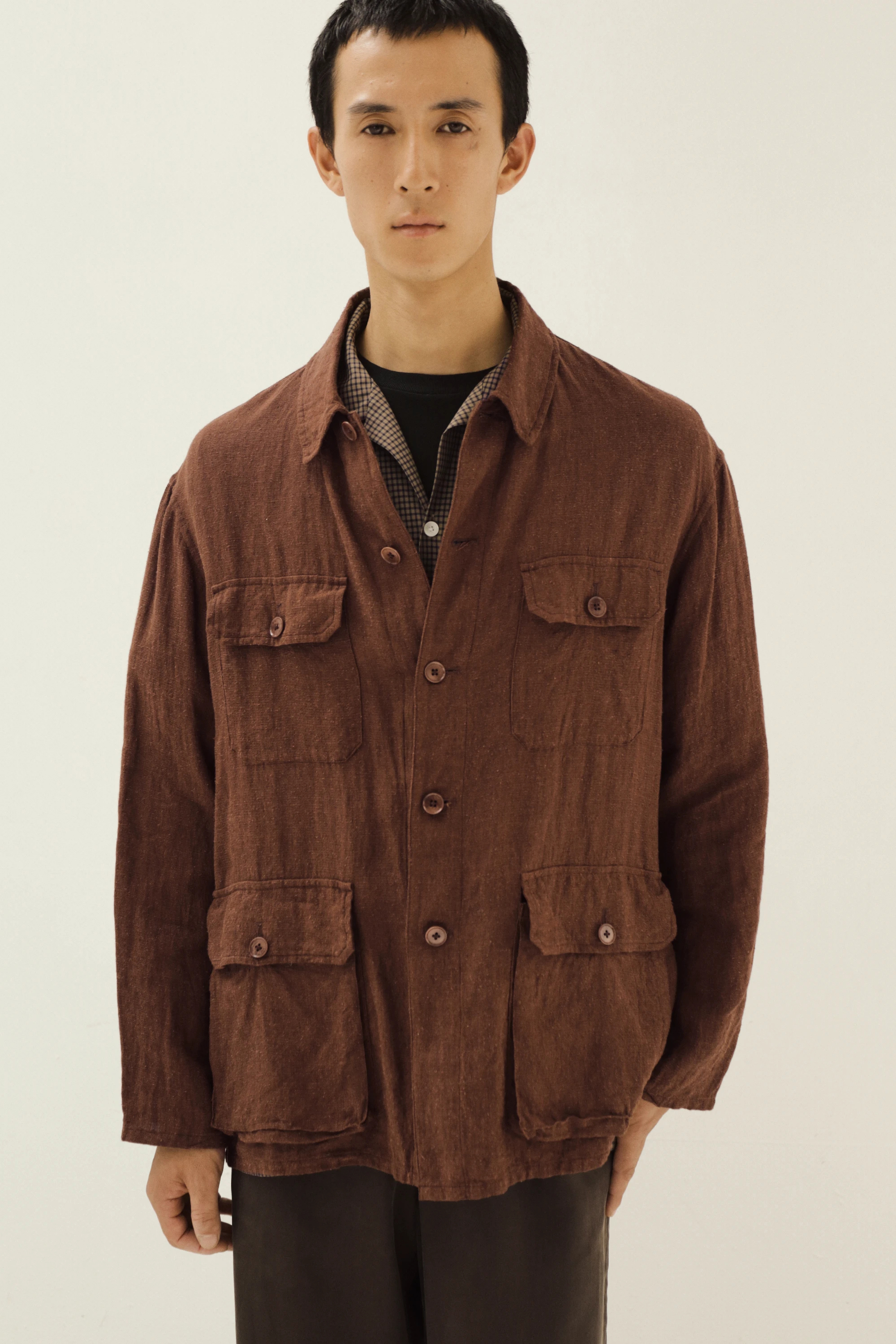 KAPTAIN SUNSHINE LINEN SILK SAFARI SHIRT JACKET