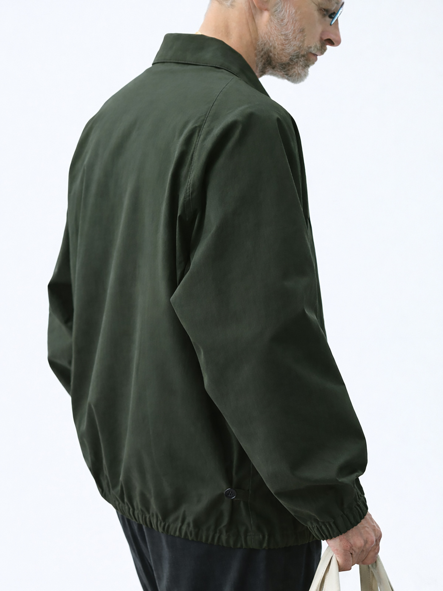 Still By Hand Zip Up Moleskin Blouson Dark Green BL0126