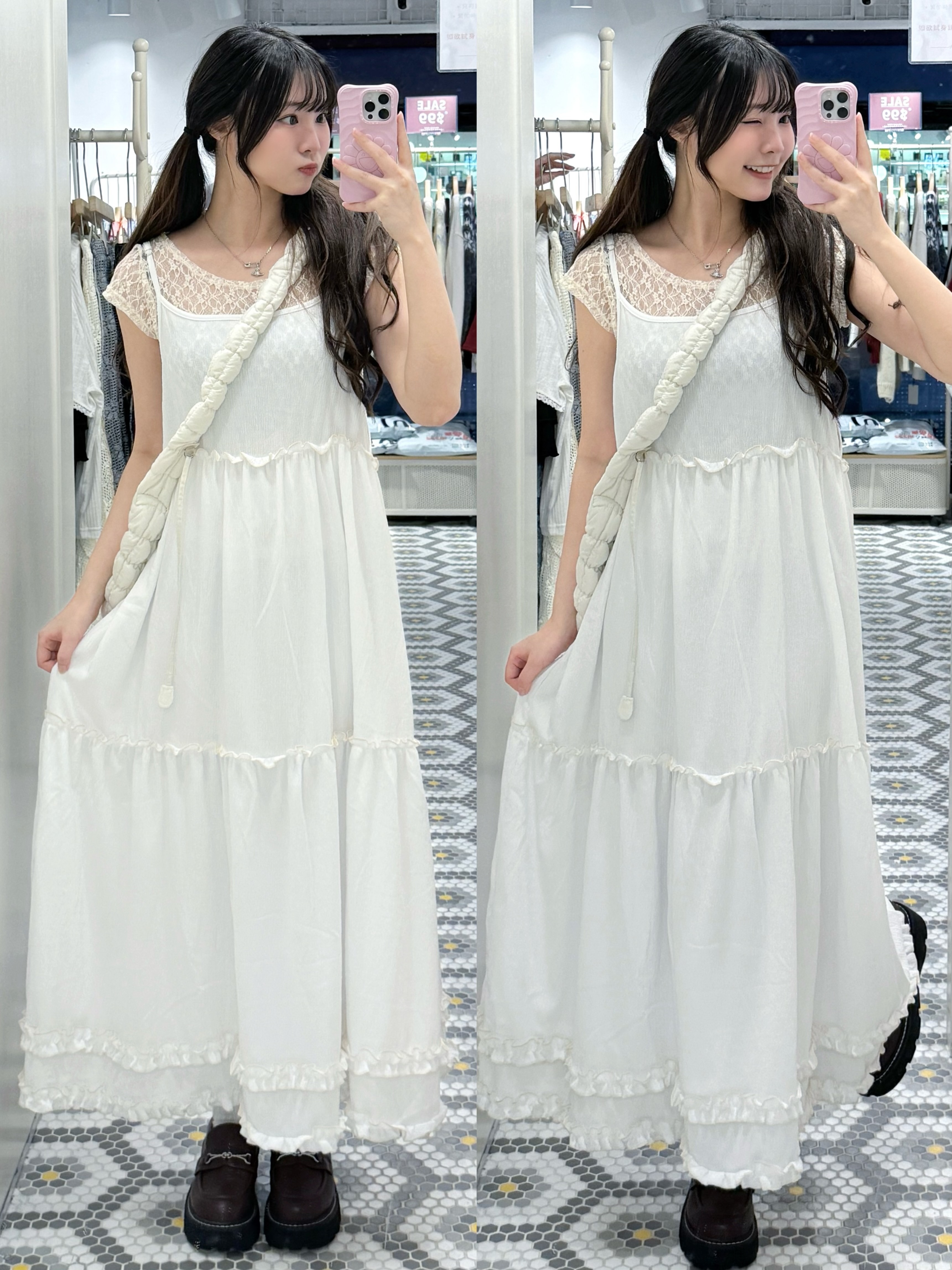 EA1233｜ 日系休閒直紋吊帶長裙OPS𖥧🫧𓍼